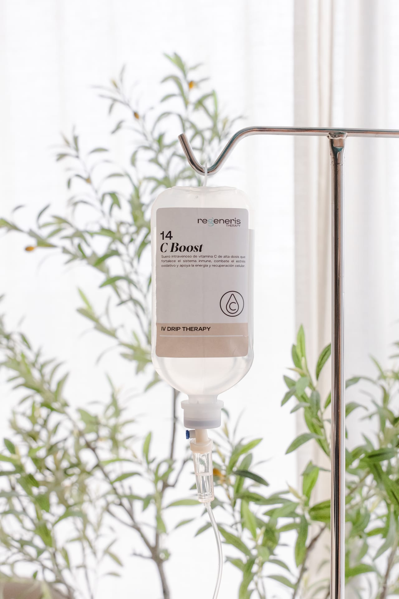 IV drip detail at Regeneris Therapy